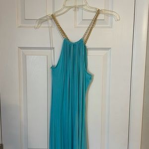Blue maxi dress with chain straps